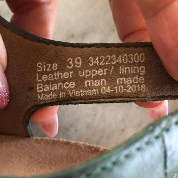 Dansko green leather three strap adjustable sandal cork wedge heel 2.5 39/9 - Picture 8 of 8